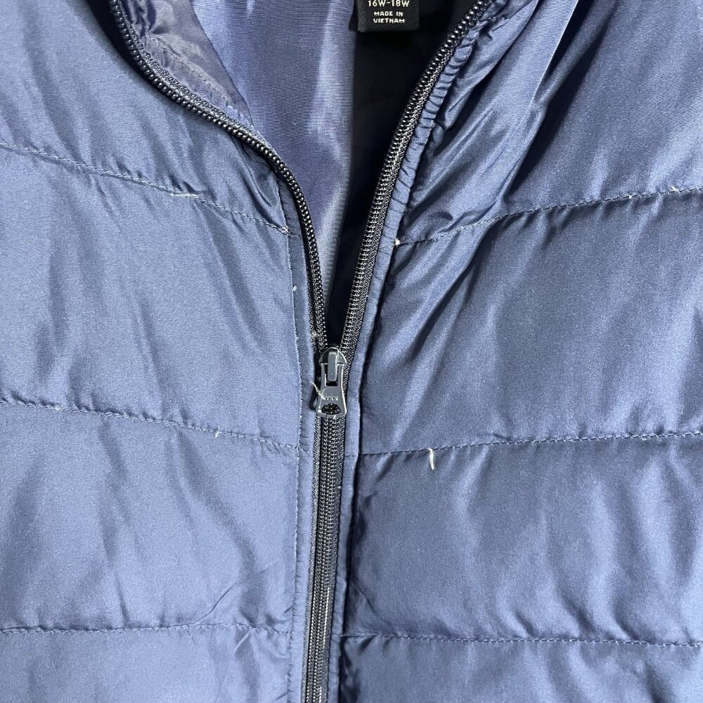 Lands End Vest Blue Size 1X Down Puffer Full Zip - Picture 4 of 6